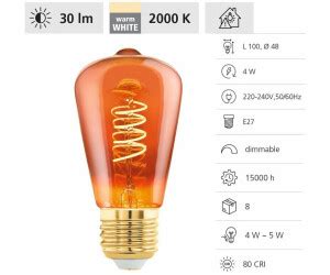 Eglo LED Lampe E27 4W ST48 2 000K Filament Kupfer Dim Ab 6 43