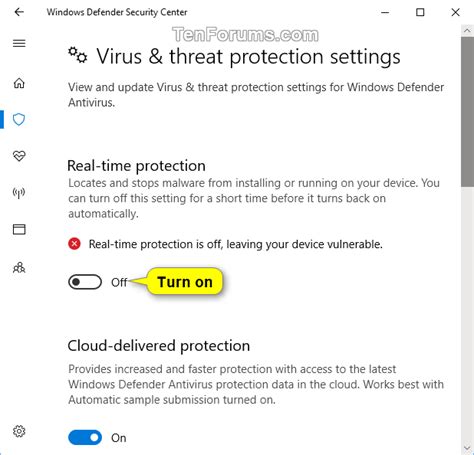 Turn On Or Off Real Time Protection For Microsoft Defender Antivirus
