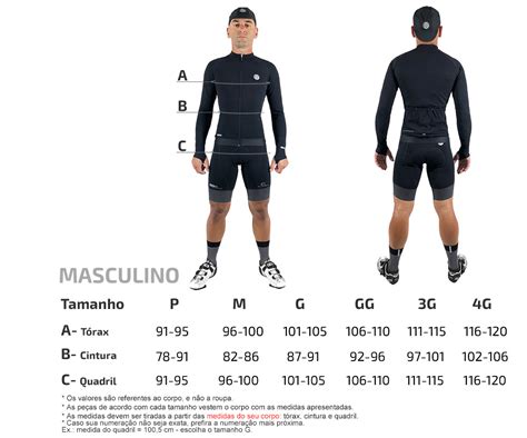 Tabela De Medidas Masculino Mauro Ribeiro Sports