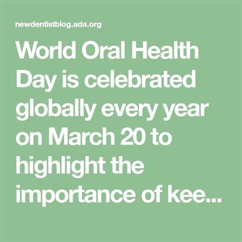 World Oral Health Day Is Celebrated Globally Every Year On March 20 To