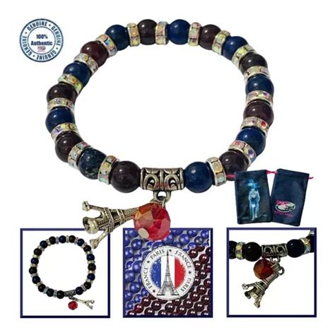 Pulseira Paris Eiffel Lapis Lazuli Garnet Chakras Bag Lobo