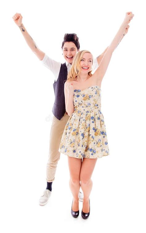 Woman Giving Her Lesbian Partner A Piggy Back Ride Stock Image Image