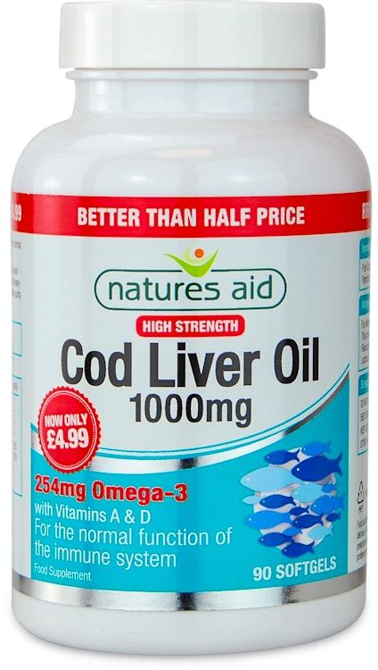 Buy Natures Aid Cod Liver Oil 1000mg High Strength 90 Capsules Medino