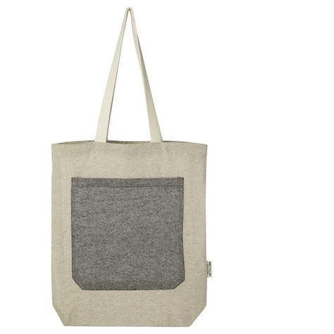 Tote Bag Publicitaire En Coton Recycl Avec Poche Avant G M Phee