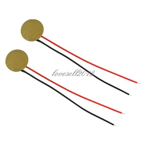 10PCS NEW 12mm Piezo Elements Sounder Sensor Trigger Drum Disc Wire