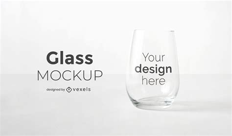 Stemless Wine Glass Mockup Design Psd Editable Template