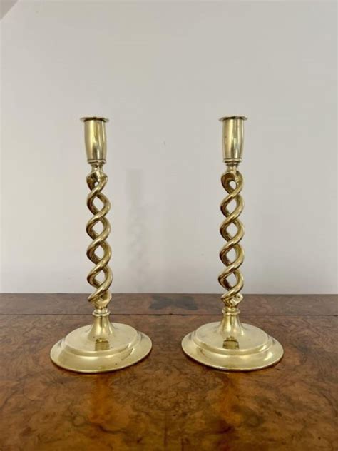 Fantastic Quality Antique Edwardian Brass Candlesticks At 1stdibs