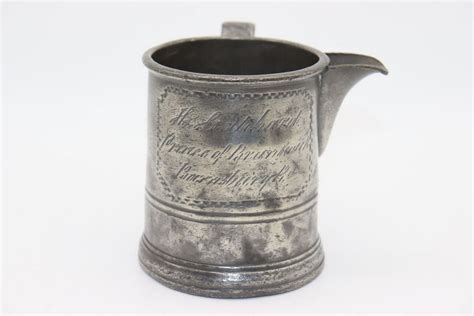 Side Spouted Pewter Tavern Pot By J Warne London C Connoisseurs