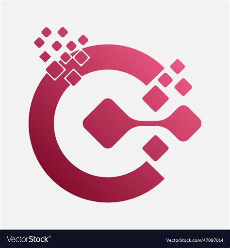 Creative Letter C Pixel Logo Royalty Free Vector Image