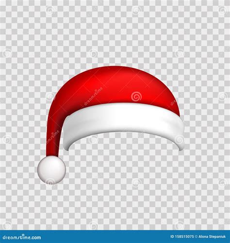 Santa Claus Hat D Realistische Santa Claus Hat Isoliert Wei