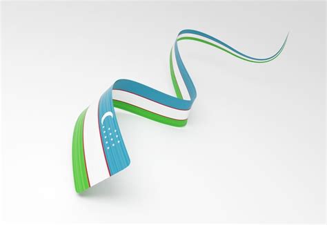 Premium Photo | 3d Flag Of Uzbekistan 3d Wavy Shiny Uzbekistan Ribbon ...