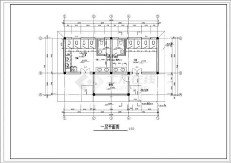 某公厕cad建筑设计平立面施工图土木在线