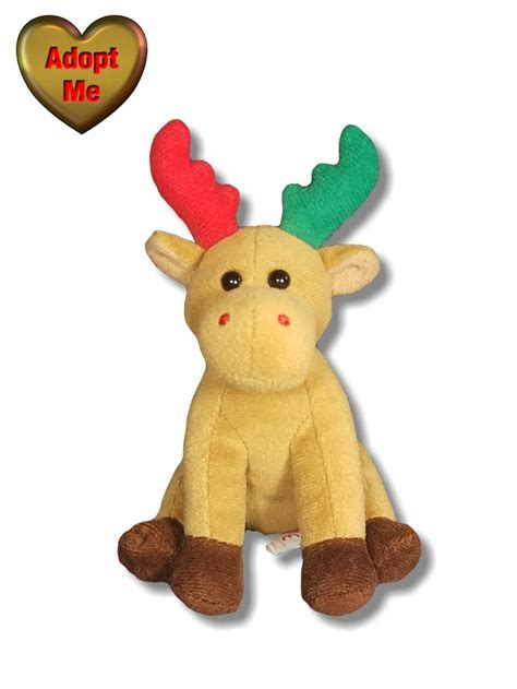 Ty Baby Beanies Christmas Reindeer Moose Herald Christmas Ornament