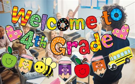 Welcome To 4th Grade Banner First Day Of 4th Grade