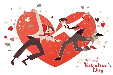 Premium Vector Vector Illustration A Gay Couple In Love For Valentines Day Or Pride Day