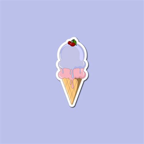 Ice Cream Cone Vinyl Sticker Die Cut Sticker Laptop Etsy