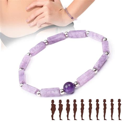 Cheap Natural Amethyst Body Purify Slimming Bracelet Stone For Women