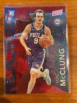 2023 Panini National Rookies Red 99 Mac McClung RC20 76ers Dunk