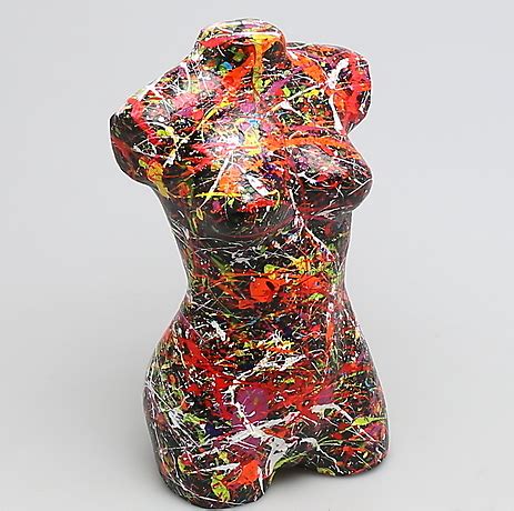 PER OLA ANDERSSON Skulptur i papier maché torso signerad Konst