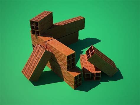 Brick Pile Of Bricks Free 3d Model Cgtrader