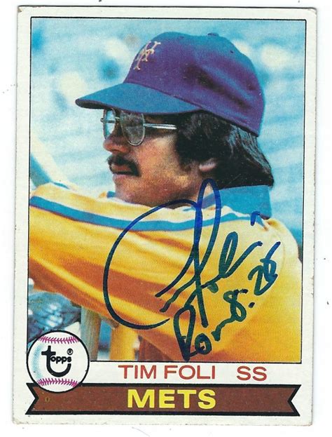 Autographed TIM FOLI 1979 Topps Card Main Line Autographs