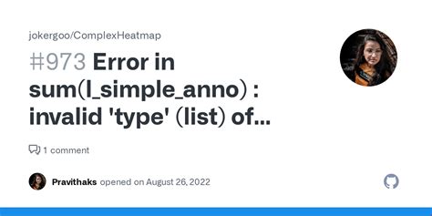 Error In Sum L Simple Anno Invalid Type List Of Argument Issue