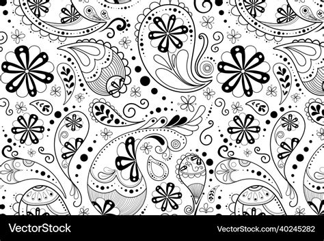 Bandana Pattern Vector Black And White