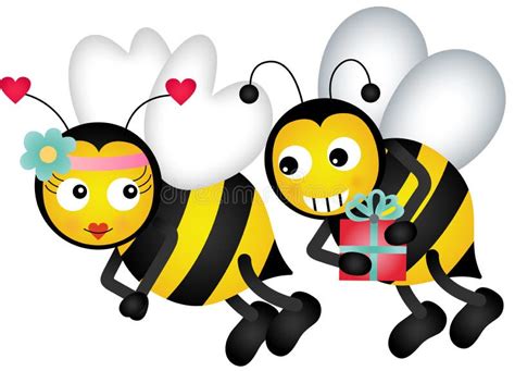 Two Cute Bees In Love Stock Vector Illustration Of Scrapbook 37979464