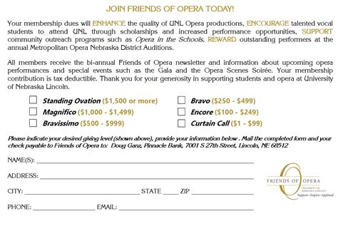 Membership Application Form Friends Of Opera