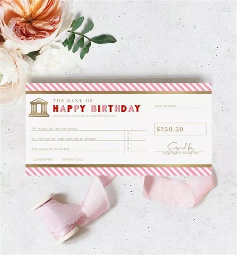 Novelty Printable Cheque Birthday Cheque Template Fake Bank Cheque