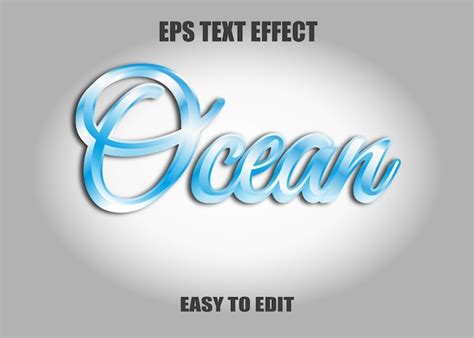 Efeito De Texto Do Oceano Efeito De Texto Do Oceano 3d Novo Design