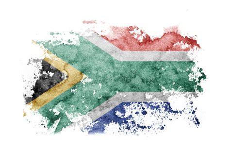 South Africa African Flag Background Painted On White Paper With