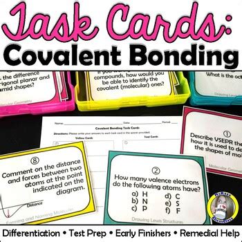 Task Cards Covalent Bonding By Msrazz Chemclass Tpt