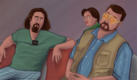 The Dude Walter And Donny Fanart By Me The Dude Most Definitely Abides When It Comes To His