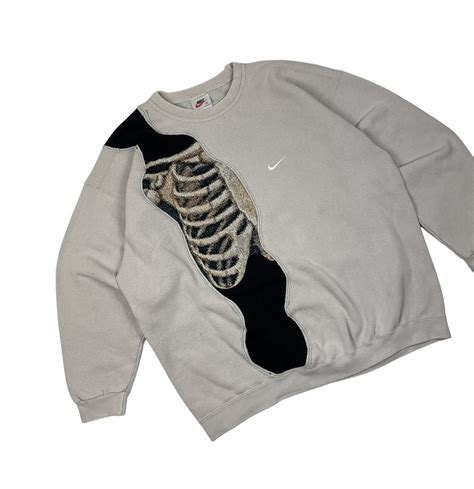 Custom Sweatshirt × Nike × Vintage Reworked Nike Skeleton Vintage