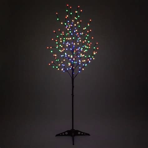 Brown LED Tree with Multicolor Mini Globe Lights