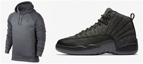 Air Jordan 12 Wool Dark Grey Hoodie
