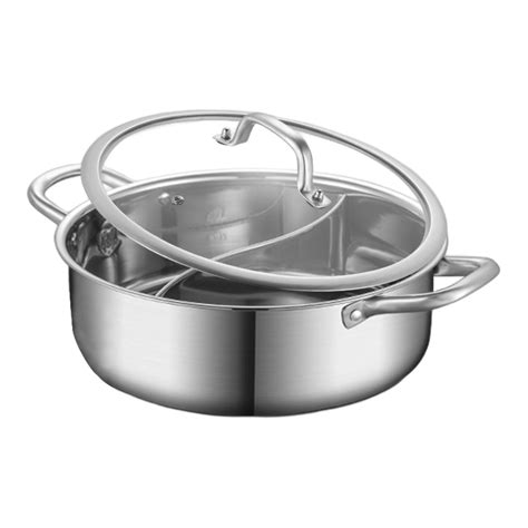 Qstdgvpw Shabu Shabu Hot Pot Stainless Steel Cookware Double Sided Multipurpose Chinese Cm
