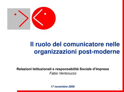 PPT Il Ruolo Del Comunicatore Nelle Organizzazioni Post Moderne