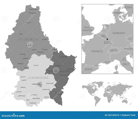 Luxembourg Provinces Maps Cartoon Vector 32002497