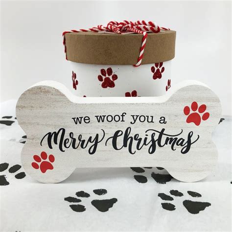 Puppy Christmas Wood Signs We Woof You A Merry Christmas Christmas