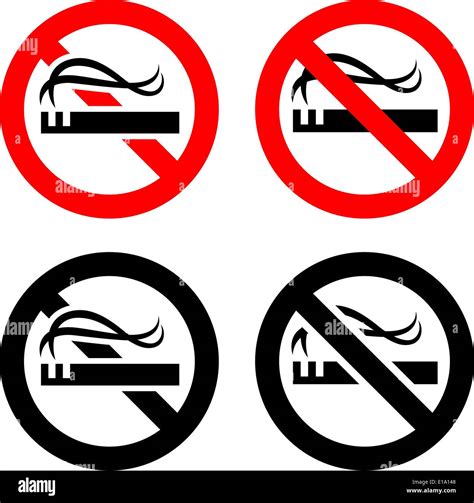 Smoking Area Set Symbols Not Allowed Sign Stock Vector Image And Art Alamy