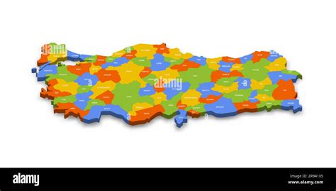 Turkey Political Map Of Administrative Divisions Provinces Colorful