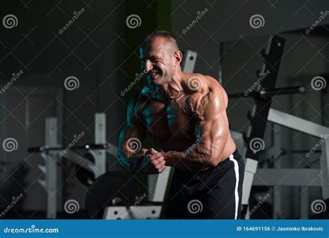Mature Bodybuilder Posing Biceps After Exercises Stock Photo Image Of Abdominal Lifestyle