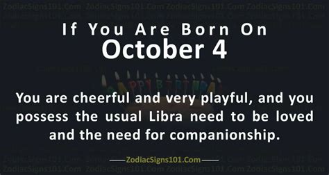 October 4 Zodiac Is Libra Birthdays And Horoscope Zodiacsigns101