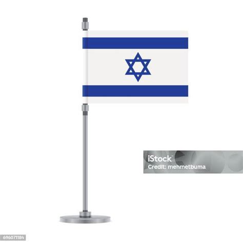 Bendera Israel Di Tiang Logam Ilustrasi Vektor Ilustrasi Stok Unduh