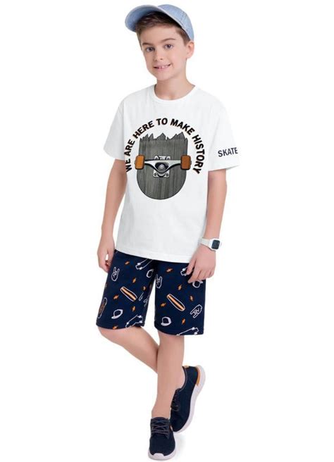 Conjunto Infantil Masculino Branco Kyly