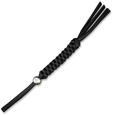 Civivi Gray Titanium Sphere Bead Black Braided Paracord Lanyard 09b Atlantic Knife Company