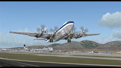 Boeing 377 Stratocruiser Pan American Airlines Take Off From Athens