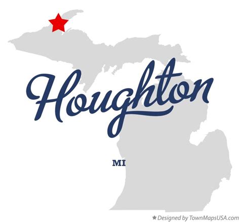 Map of Houghton, Houghton County, MI, Michigan